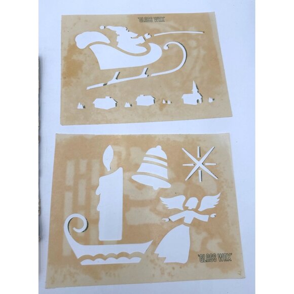 Gold Seal Co. Vintage 1950-1960’s Glass Wax Christmas Stencils 15 Sheets - Picture 3 of 3